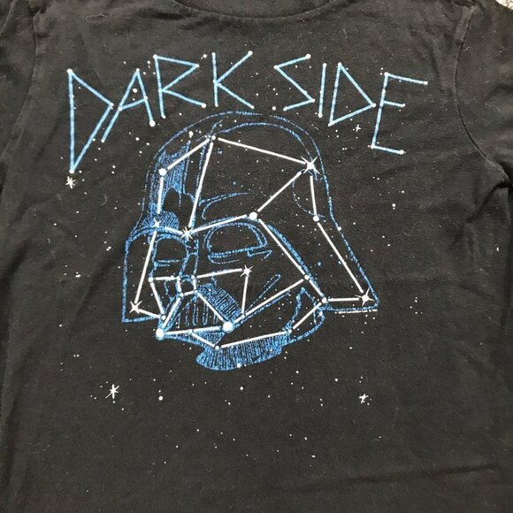 Old Navy Black Dark Side Star Wars Darth Vader Graphic T-Shirt Youth Size Small - Picture 3 of 7